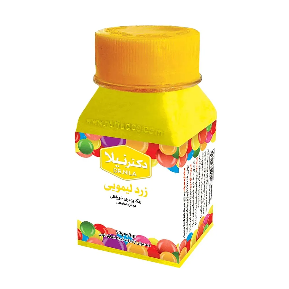 رنگ پودری زرد لیمویی 50 گرم دکتر نیلا